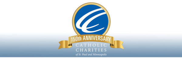 Catholic Charities 150th Anniversary logo - nonprofit, community, philanthropy