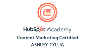 certificate for hubspot content marketing