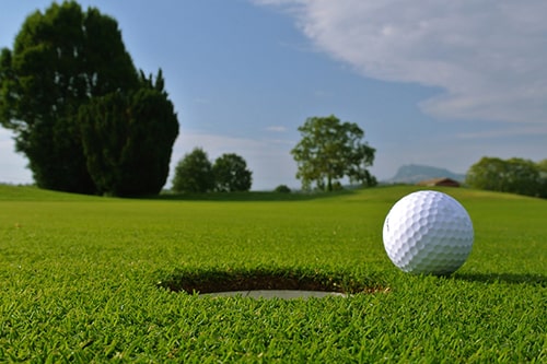 closeup of golf ball