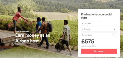 airbnb landing page