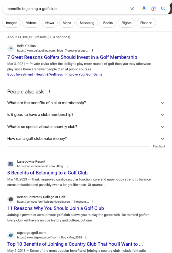 Benefits Joining a Golf Club Screenshot