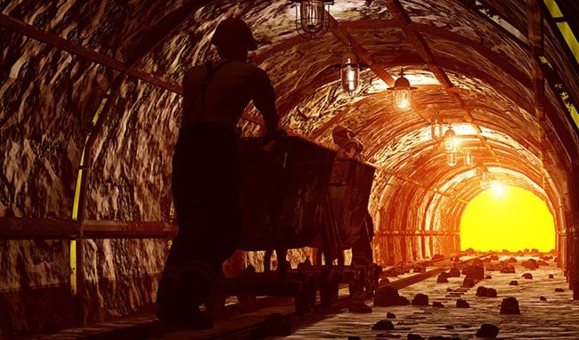 man working in a mine